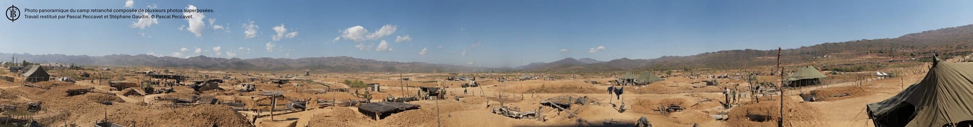 Panoramique du camp retranché de Dien Bien Phu. Copyright Pascal Peccavet. Reproduction interdite sauf autorisation spéciale.